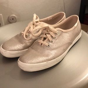 Keds rose gold sparkly shoes
